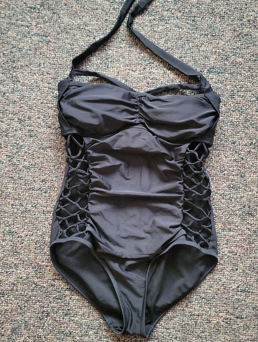 🛑Black Lace-Side One-Piece Swimsuit for Women